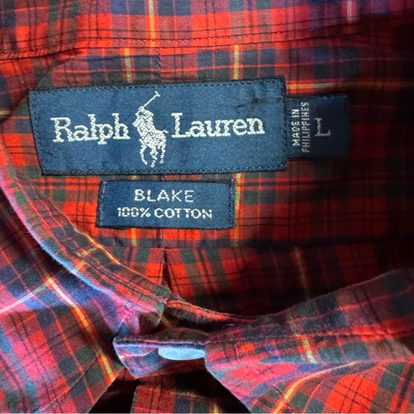 Ralph Lauren Blake men’s long sleeve button down plaid shirt size large. - Picture 4 of 8